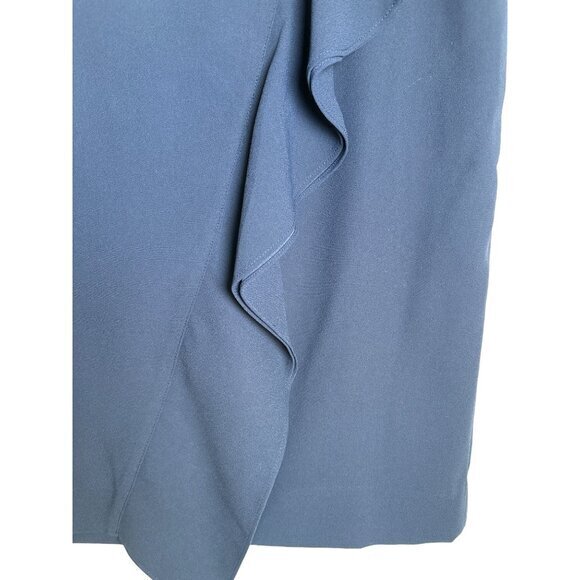 J Crew Ruffle Pencil Skirt in 365 Crepe Navy Blue Size 10 Career Professional NW - Picture 4 of 9